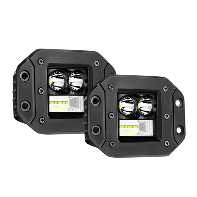 

Auto LED Lighting 27 Watts Flush Mount Sold In Pair 12V Waterproof Black Led Work Light Pods