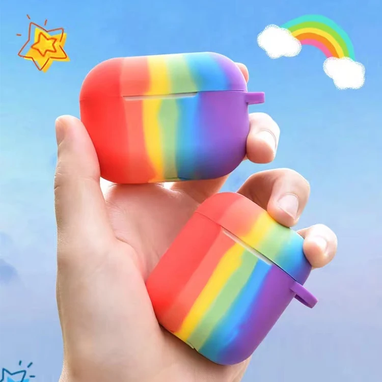 

Luxury Rainbow for Airpods Case 2020 High Quality Silicone Cover Case for Airpod 1/2, Deffernt designs have diffent colors