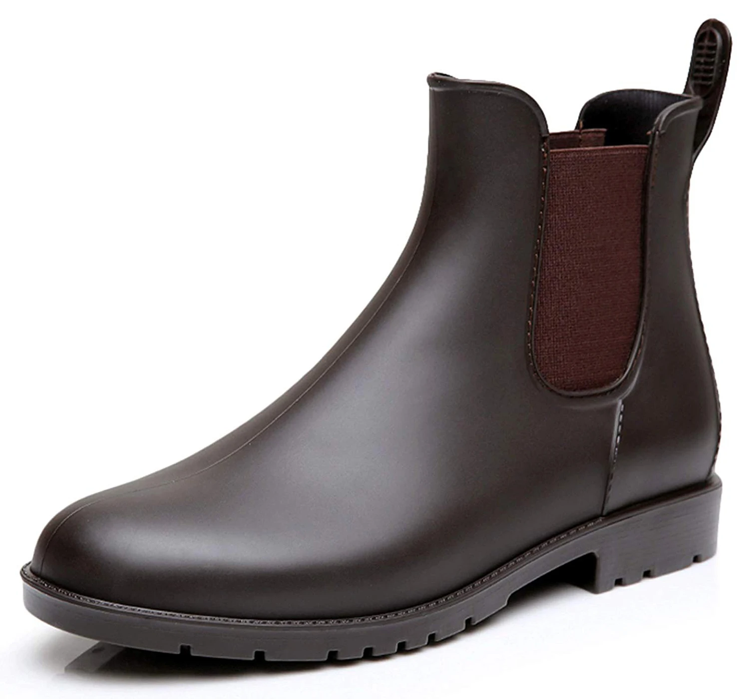 

Rain shoes men's and women's water shoes wear thick middle rubber shoes waterproof non-slip Ankle boots, Black,brown