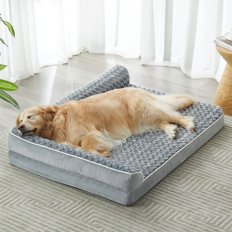 All-Year-Round Neutral Dog Kennel Winter Heattech Pet Sofa Bed Breathable Cloth with Solid Pattern Comfortable Square Pet Bed