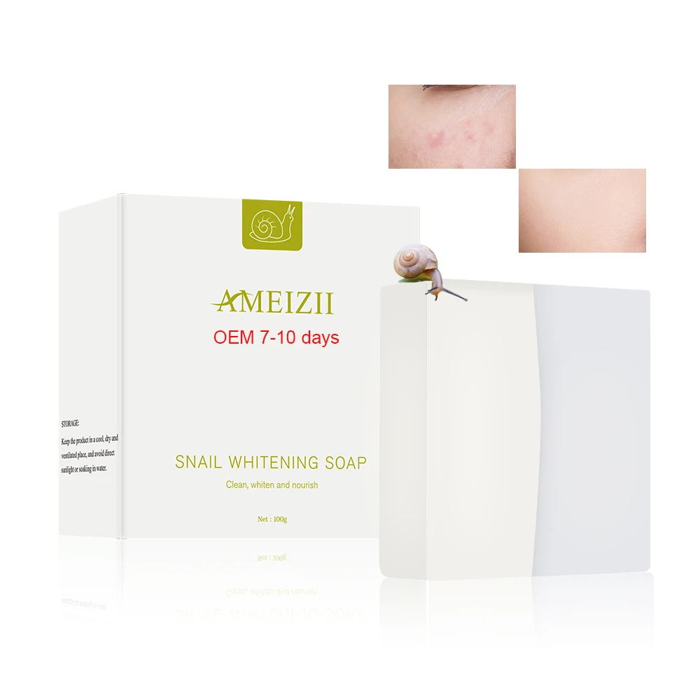 

Wholesale Snail Extract Soap Face Cleansing Whitening Soap Productos De Belleza Brightening Moisturizing Body Bath Organic Soap