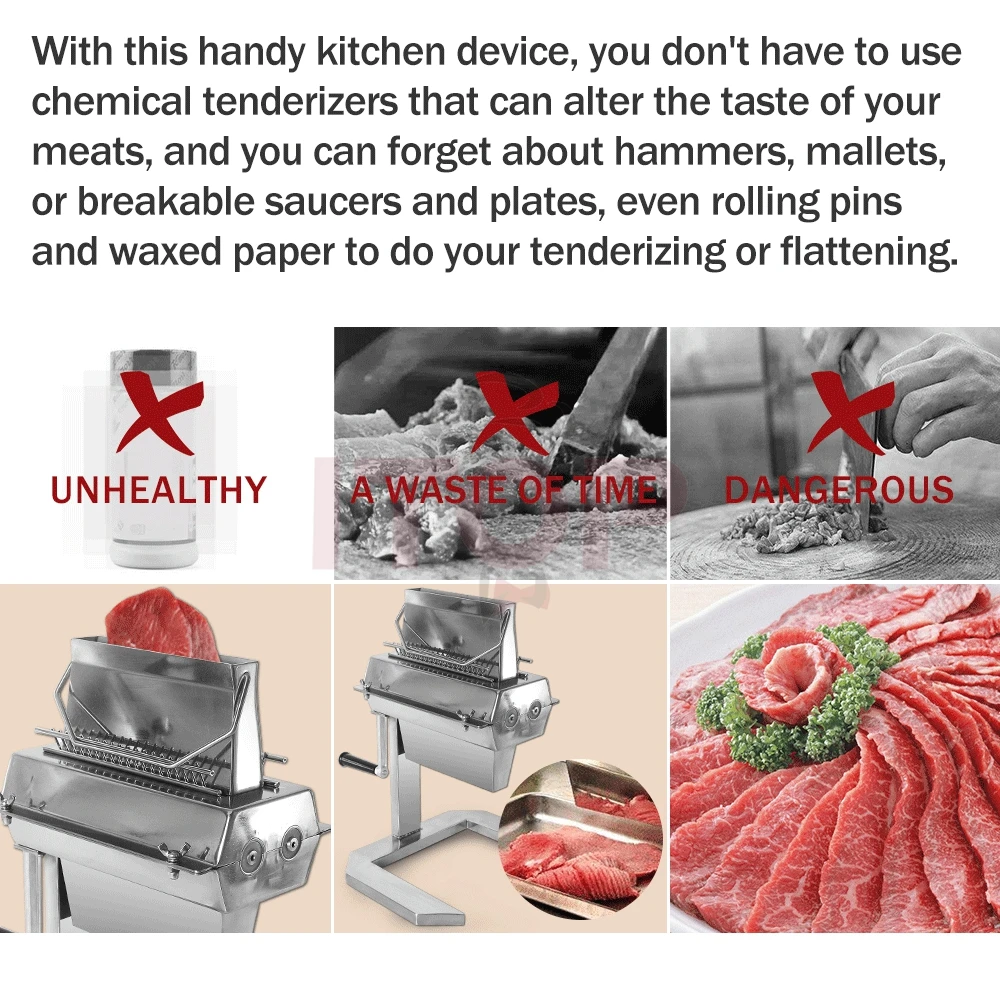 Mts Series Manual Meat Tenderizer Stainless Steel Meat Tenderizing