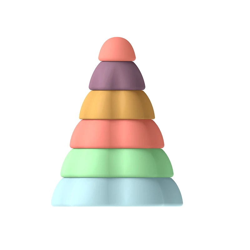 

Custom Educational Baby Silicone Christmas Tree Stacker Building Block Stacking Toy Set for Kids, Customized color