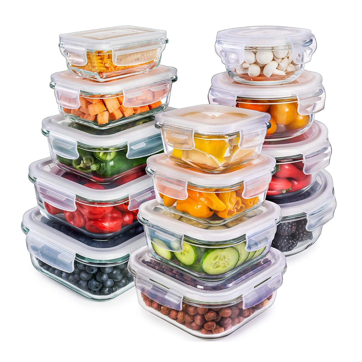 

heat resistant microwavable food containers glass container, Transparent