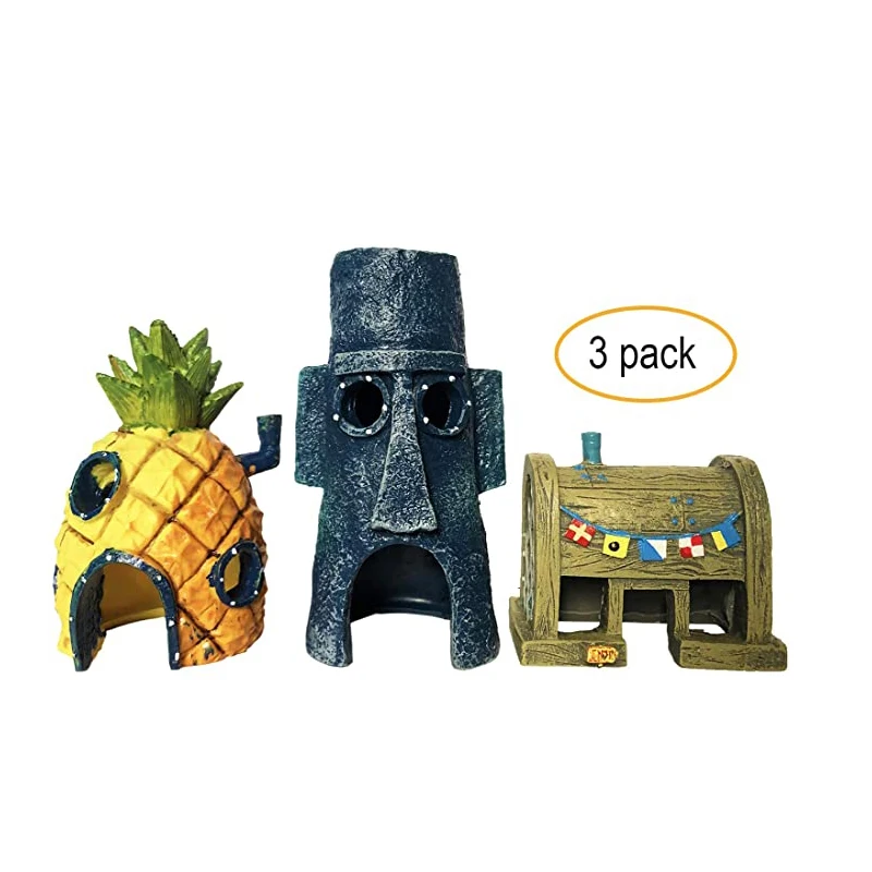 

Aquarium Pineapple House Aquarium Ornament - Fish Tank House,Squidward Hidout and Krusty Krab Decorations, As the picture