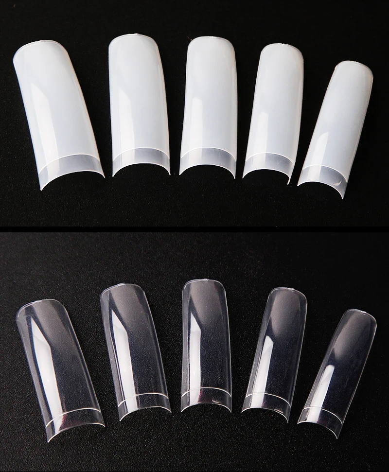 

Professional nail false tips tapered square french coffin nail tips clear, Clear natural