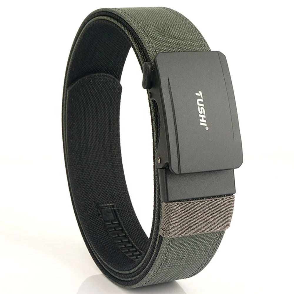 Custom No-Holes Hunting Hiking Outdoor Tactical Belt New Design Automatic Alloy for Buckle KORE Tactical Belts Nylon Strap Whole
