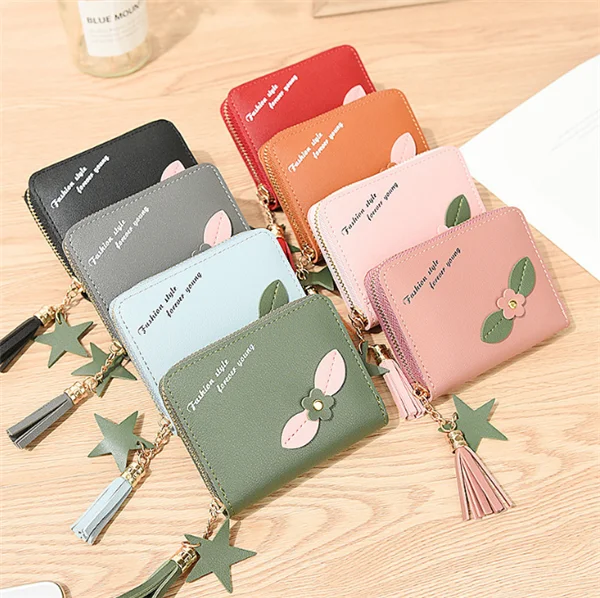 

Women Wallets Small PU Leather Purse Women Ladies Card Bag For Women 2020 Female Purse Money Clip Wallet, As shown