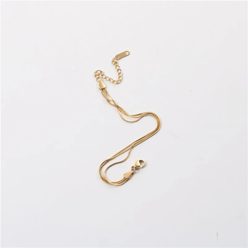 

High End Gold Plated Stainless Steel Simple Multilayer Bracelet for Women Wholesale Jewelry
