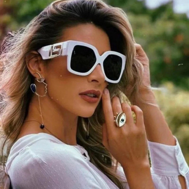 

2021 Trendy Square Big Frame Sunglasses women men Fashion Retro Classic Sun Glasses Luxury Brand Designer Eyewear UV400 Lunettes