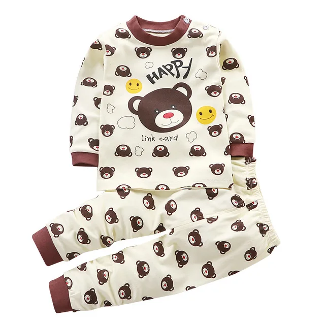

Cute design infant baby boys girls 100%cotton long john baby pajama set toddler children cotton pajamas underwear, As picture