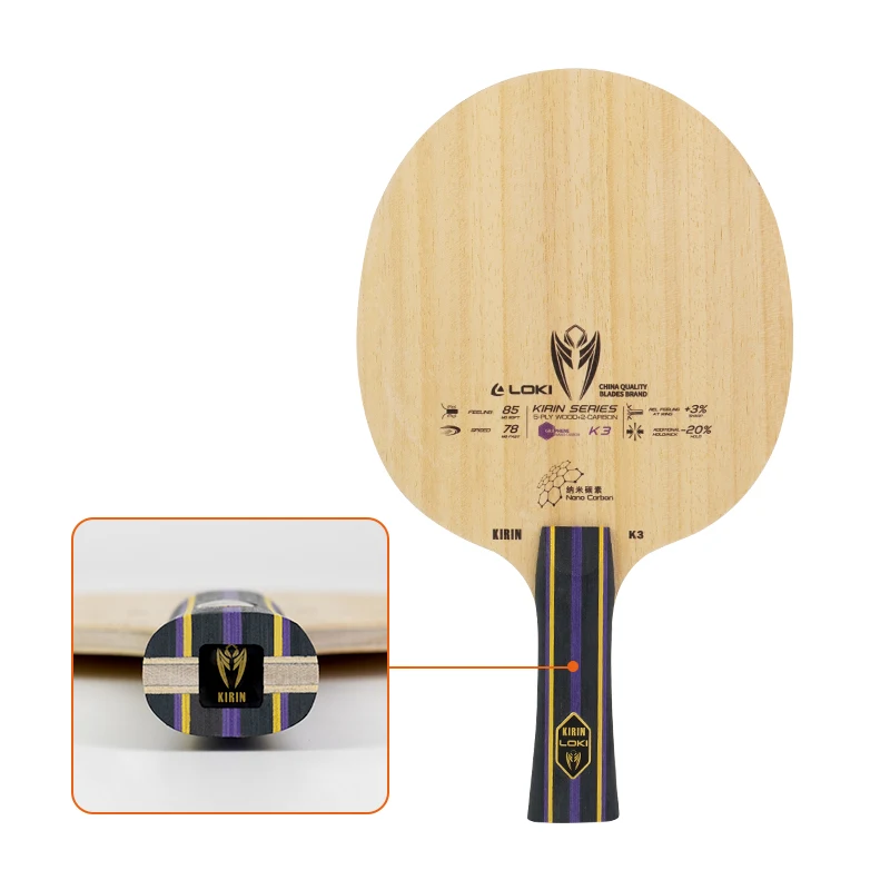 

Good Quality Senior Match Ping Pong Racket Loki K3 Nano Carbon Table Tennis Blades With High Control