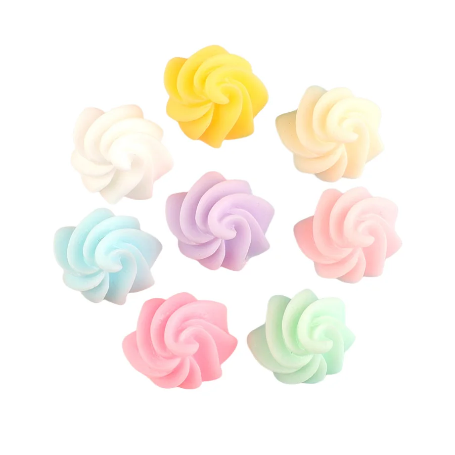 Cheap Price 100pcs Per Bag Colorful Flower Shape Butter Cream Shape Resin Flatbacks for Craft