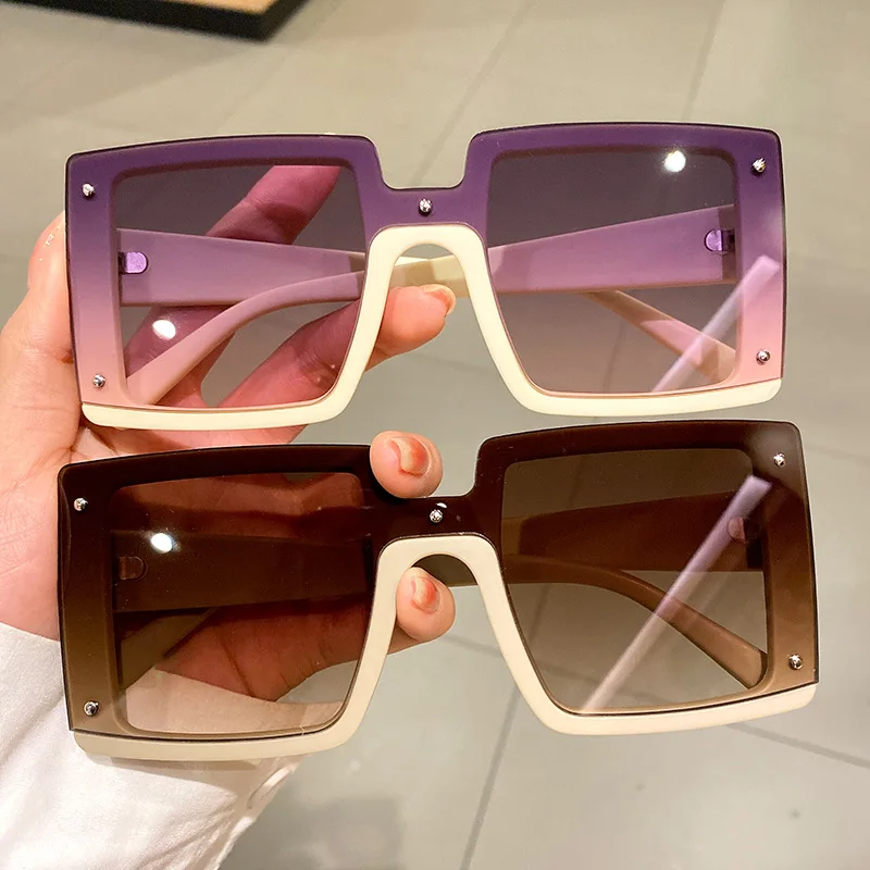 

2035 Square New Sunglasses Arrivals 2023 Luxury Brand Sunglasses UV400 Oversized Gradient Sunglasses