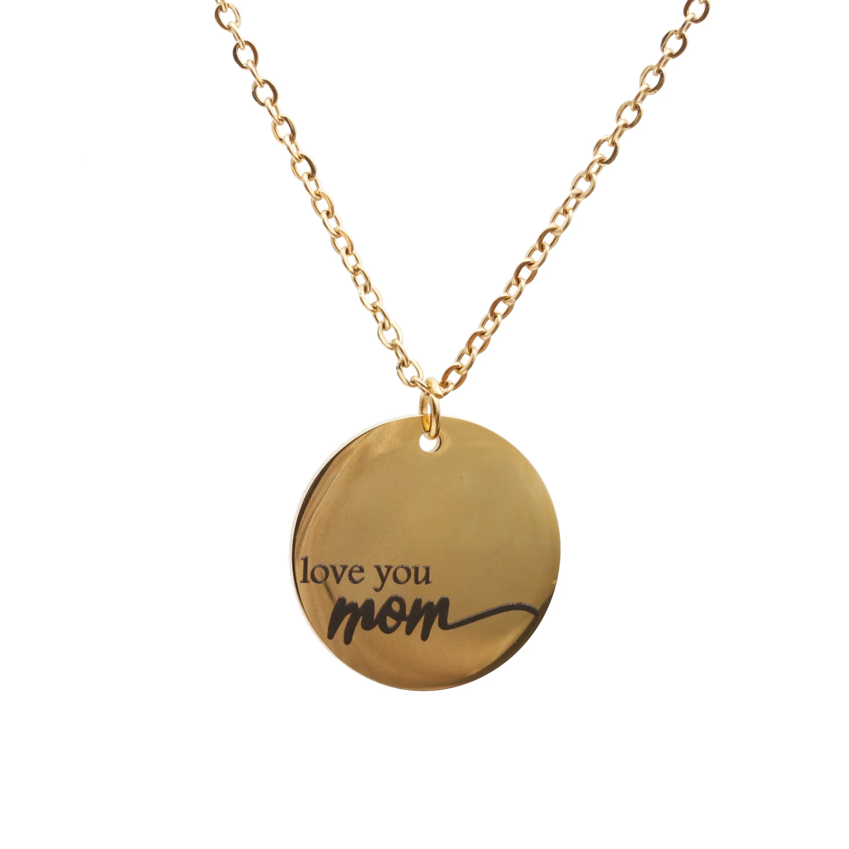 

Custom new women stainless necklace charms polished laser cutting palm mom necklace, Picture