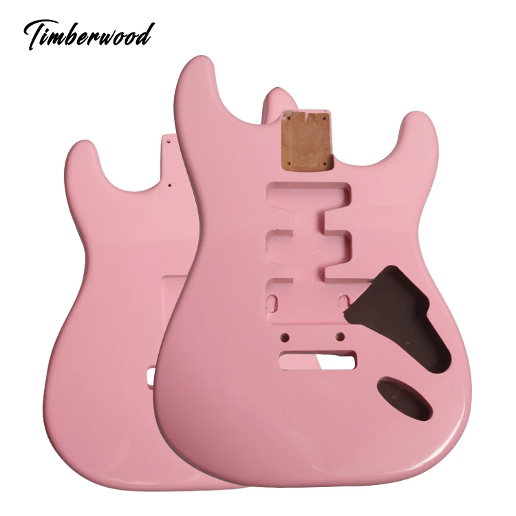

top quality pink color electric guitar body strat white color American alder guitar body blank for replacement unfinished body, Customized