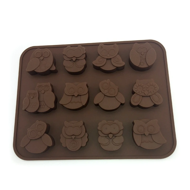 

1Pcs 12 Hole Owl Shape Silicone Chocolate Mold Silicone Chocolate Cake Mold Cookie Sugar Candy Owl Shape Baking Moulds