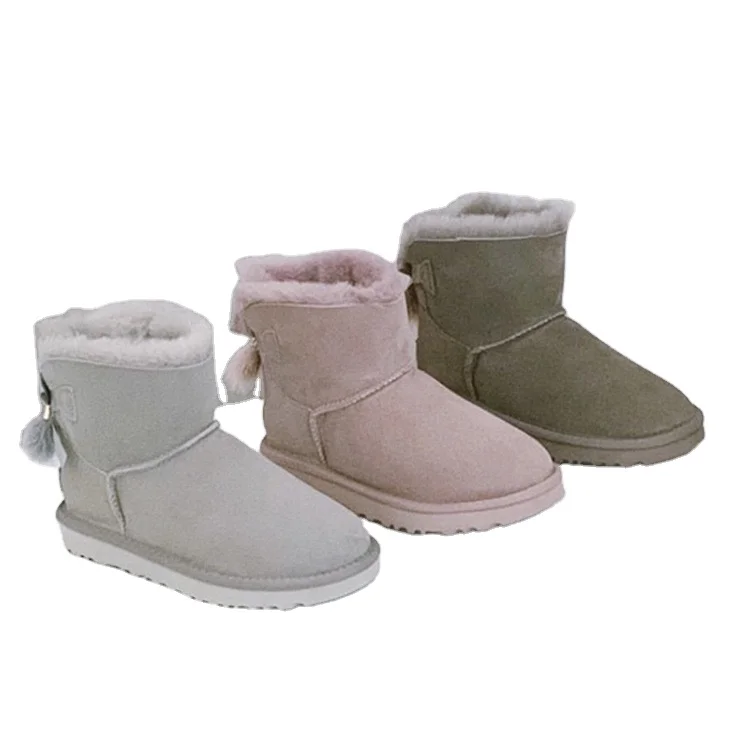 

Classic Style New Design Genuine Australia Sheepskin Leather Special Designer Warm Outdoor Snow Sheepskin Winter Boots for Women