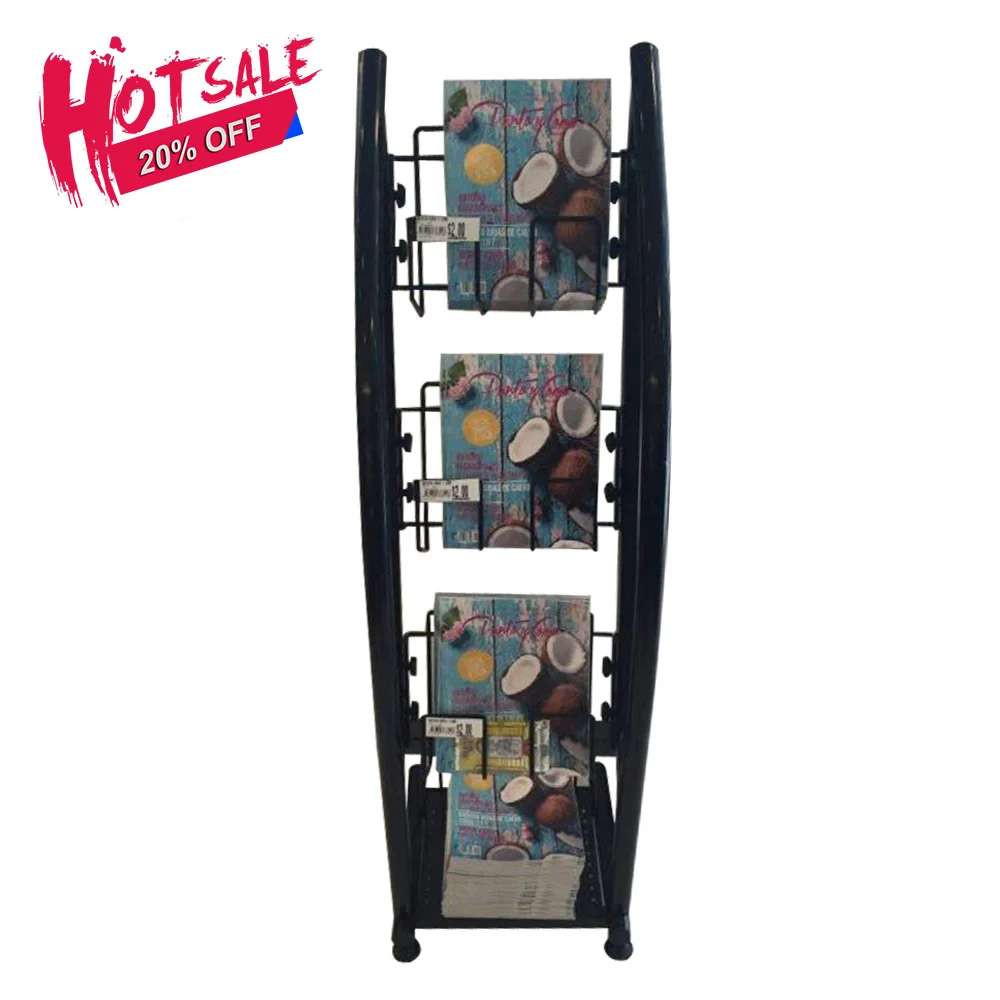 Giantmay Popular Brochure Stand With Wheels Rotating Magazine Rack
