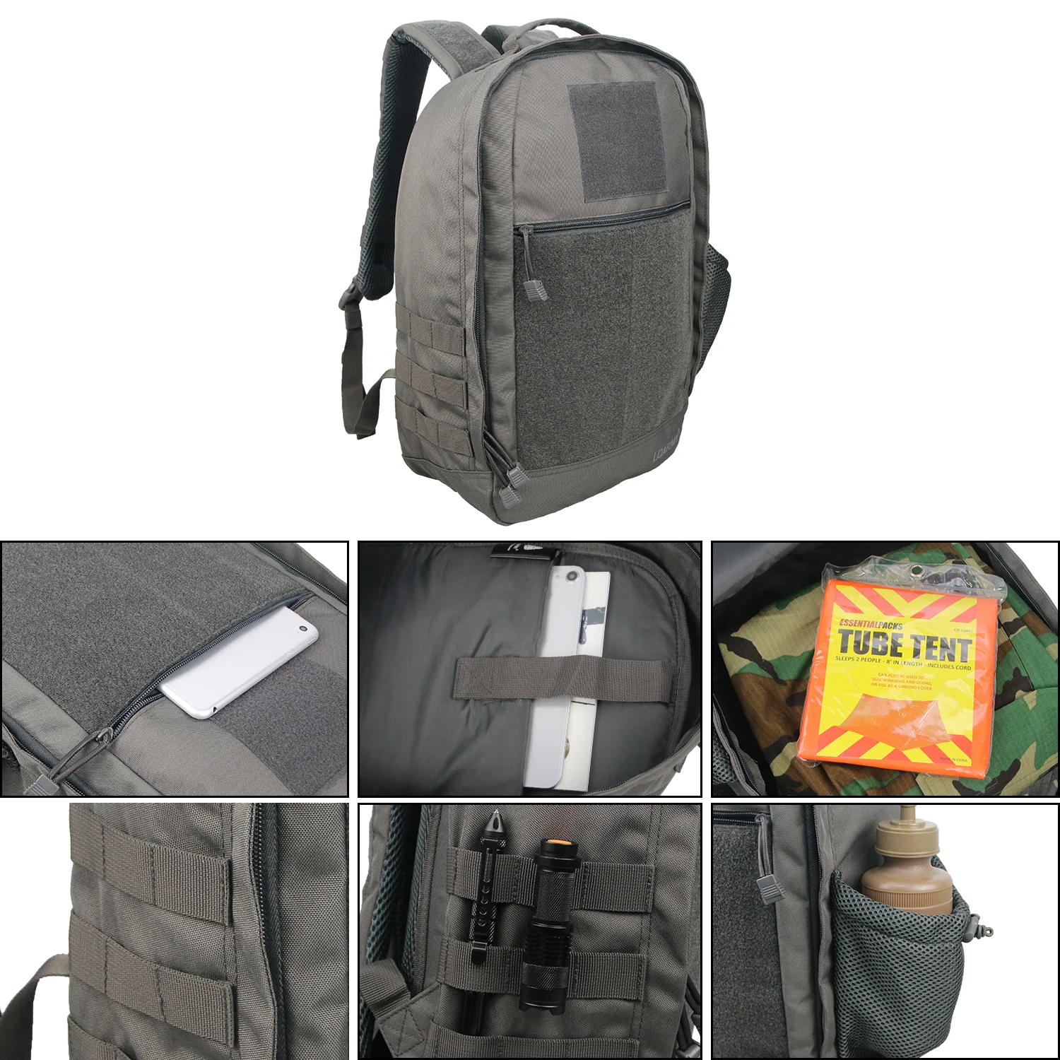 

military tactical backpack portable storage bag for outdoor mountain bike, Brown