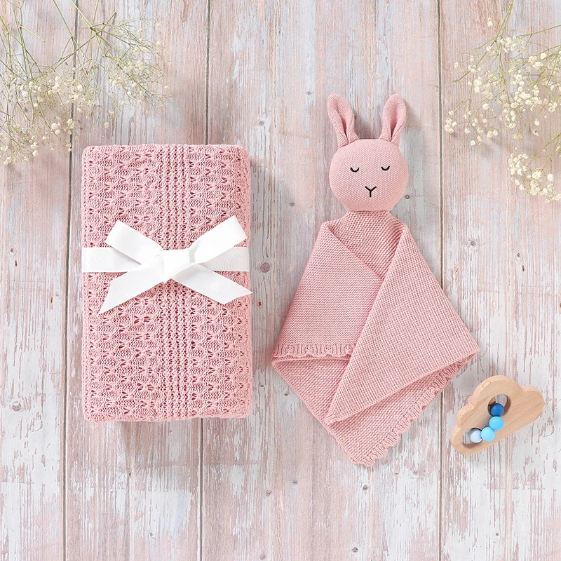 

Baby Crochet Blanket Baby comforter Bunny 2PCS Baby Gift Set
