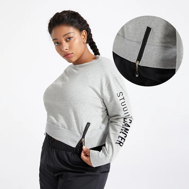 

Plus Size Seamless Yoga Shirts Women Fitness Loose Long Sleeve Zipper Breathable Sport Running Outdoor Sweatshirt