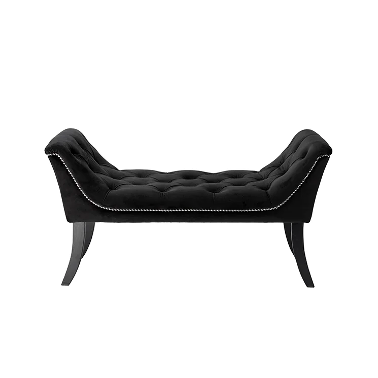 
Wholesale Custom French Style Living Room Bedroom Furniture Bedside Ottoman Bench Velvet 