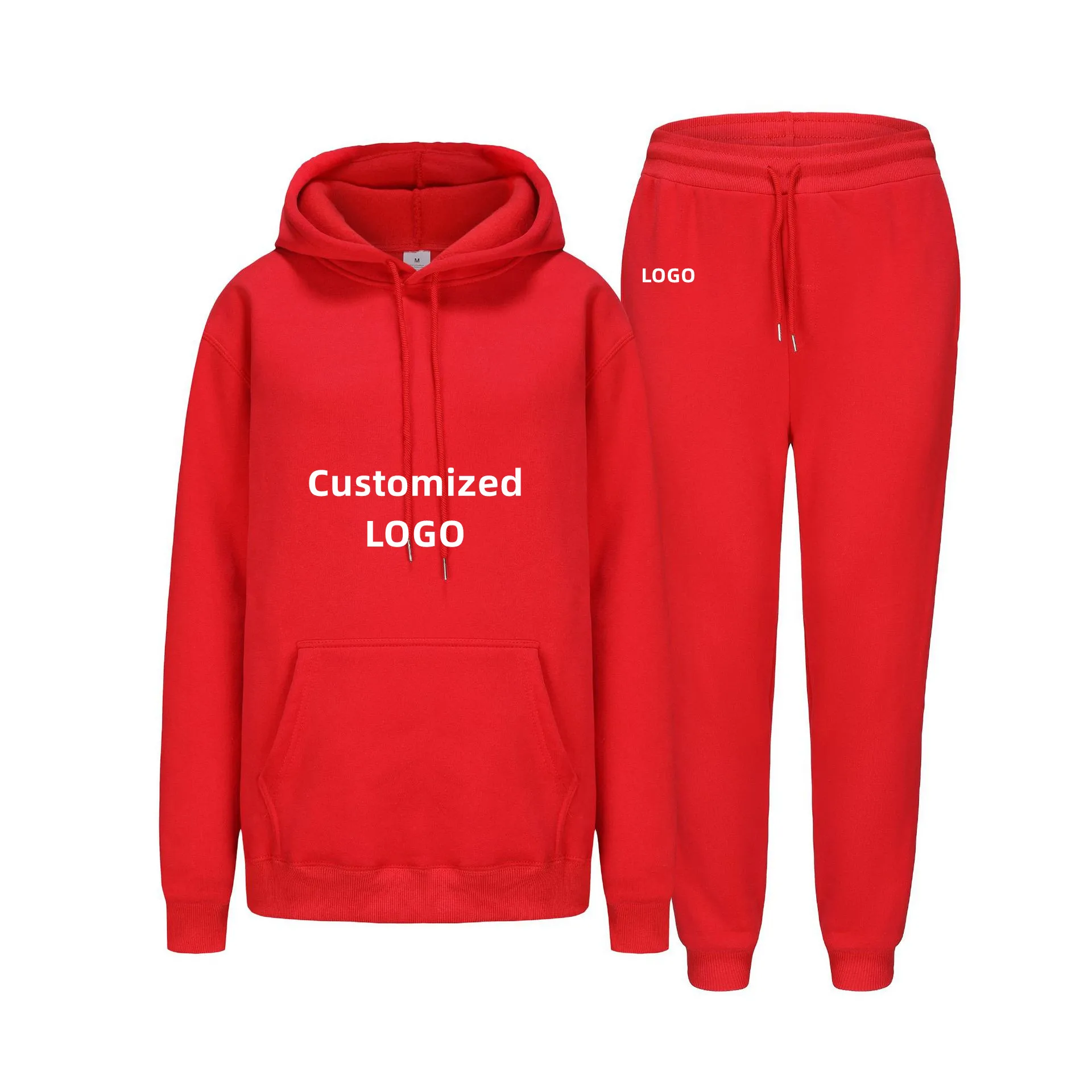 A08979 Custom Tracksuit Sweatpants and Hoodie Set 300g 35%Cotton Velvet Jogging Suits Men&Women Autumn/Winter Outfit for Women
