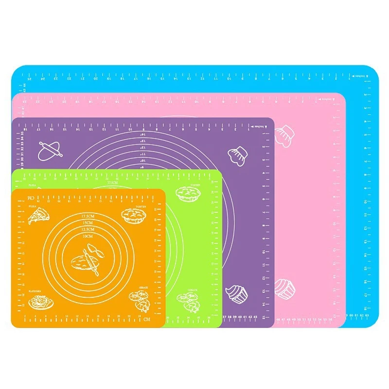 

Silicone kneading pad 40*50 food grade silicone printed rubbing pad Non-slip Food-grade Silicone Pad Thicken Kitchen Rolling mat, Multicolor