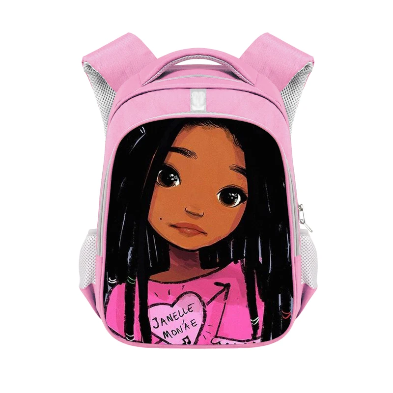 

Africa Art Little Black Girl School Bags Pink Bookbag Backpack Sweet Cute New For Girls Children Kids Boys Gift Waterproof