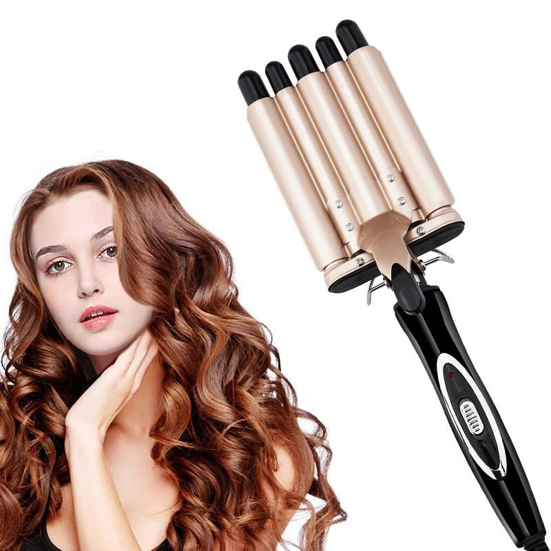 

KJ30 Resuxi Professional Hair Curler Waver five barrel fast styling Curling Iron salon Curls 5 barrel Curler Wand