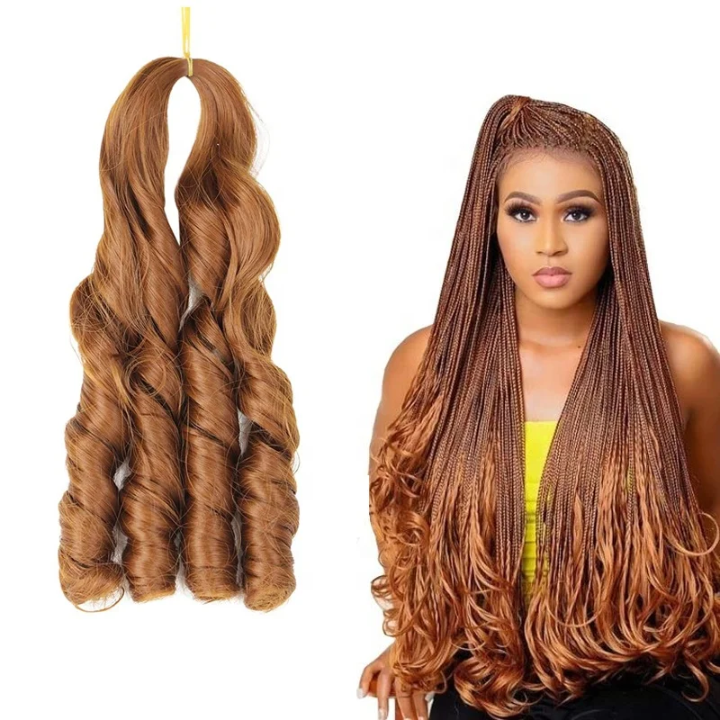 

Wave Spiral Curl Wavy Braiding Hair Synthetic Braids For African Hair Attachments Loose Wave Crochet Braids Hair, Solid color more than 21 color available