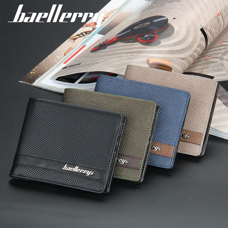 

2021 baellerry fashion PU leather multifunction card money short purse men's wallet, Rose red/rose red/llight pink /brown/gray/smoky grey