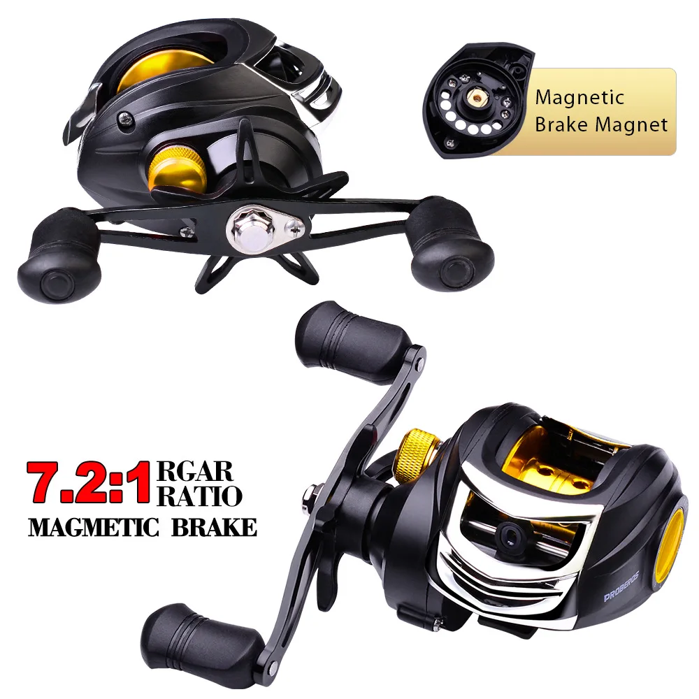 

7.2:1 Super Light Baitcasting Ice Fly Fishing Reel Fly Tackle Magnetic Brake System 8KG Drag Casting Reel Fishing Coil CNC Cup, Silver