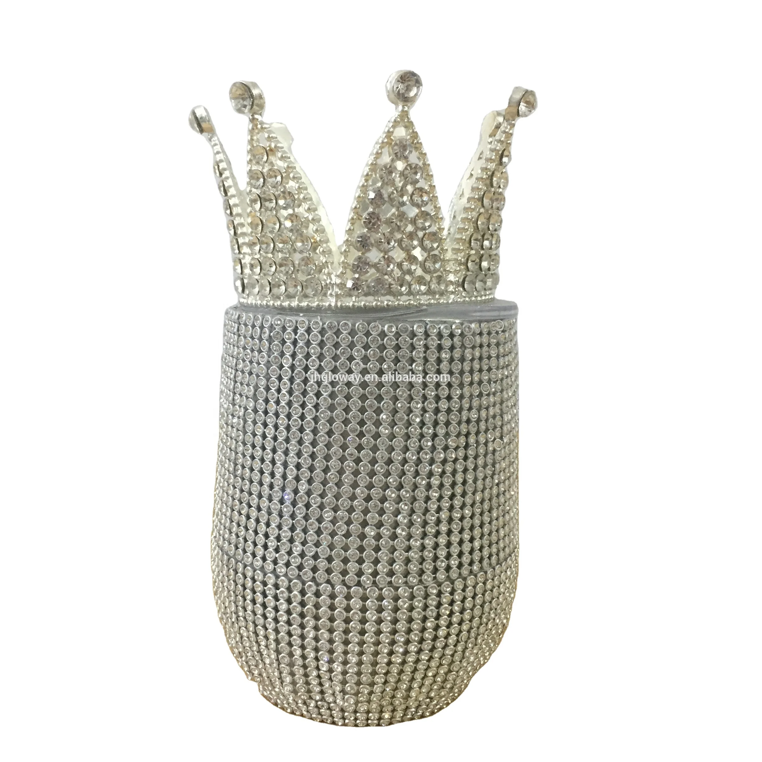 

DIY crown tumbler on top of lid Decoration on the lid 12oz coffee mug diamond tumbler, Gold or sliver