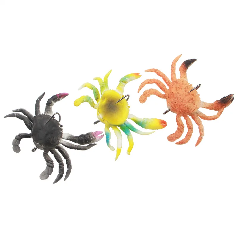 

Manufacture directly sale 100mm 40g Factory price hot sale Crab Soft Plastic Fishing Lure, 3 colors
