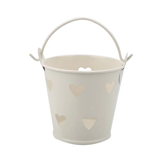 

Z430 Mini Candy Buckets Heart Hollow Wedding Pails Wedding Favor Metal Bucket Candy Box Party Decor