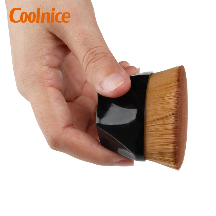 

Private label Foundation Makeup Brush Flat Top Kabuki Hexagon Face Blush Liquid Powder Brush for Blending Liquid,Cream