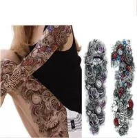 

Skull with Mask Girl Sexy Women Body Art Flash Waterproof Tattoo Stickers Big Temporary Tattoo Full Arm Sleeve Men