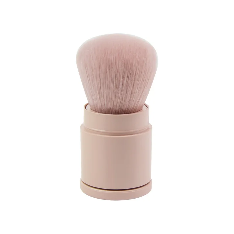 

Retractable Kabuki Makeup Brush Travel Brush for Blush Buffing Powder Cosmetics Portable Foundation Brush With Cover, Pink