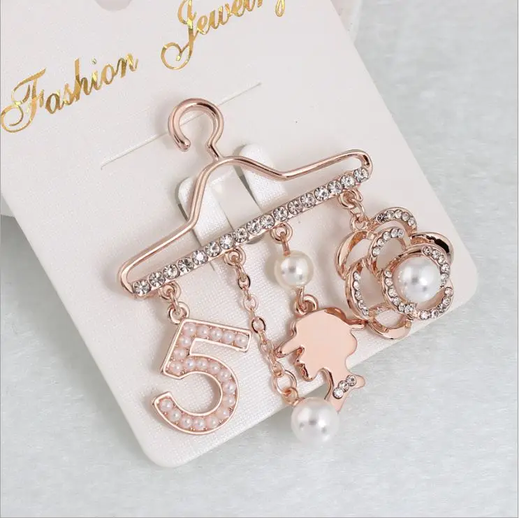 

Crystal Tassel Rhinestone Hanger Dangle Brooch Pin High Quality, As picture