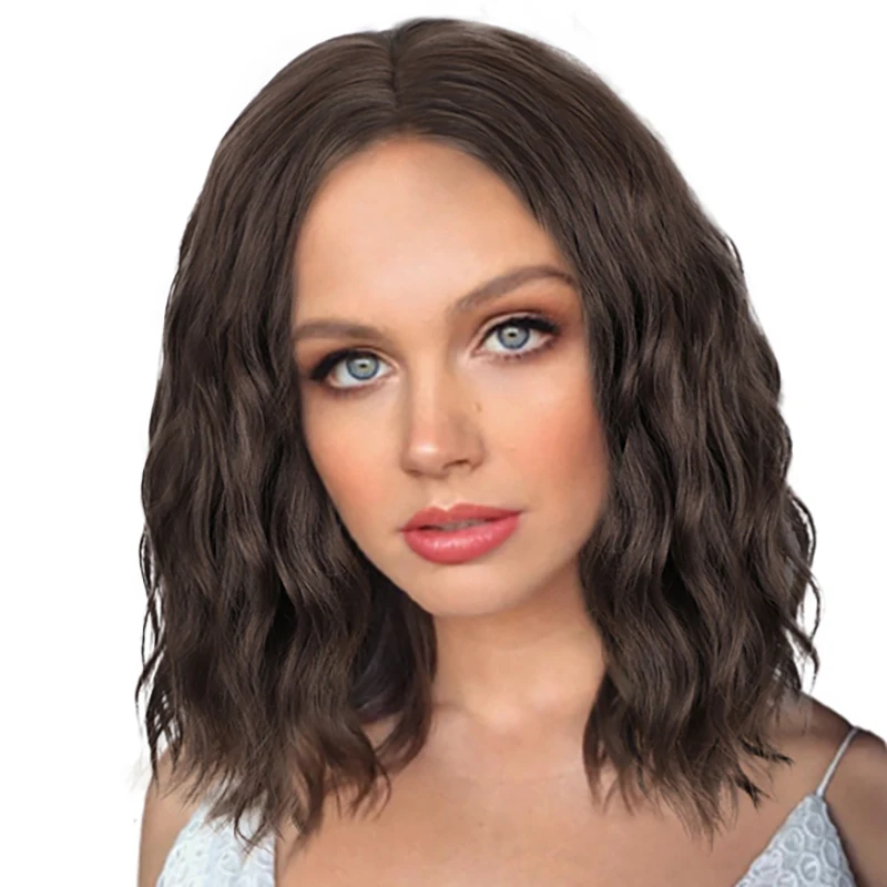 

The new listing 16 inch Nature Water Wave Lace Front Wig For Cosplay Party Black White Women, Accept customer color chart