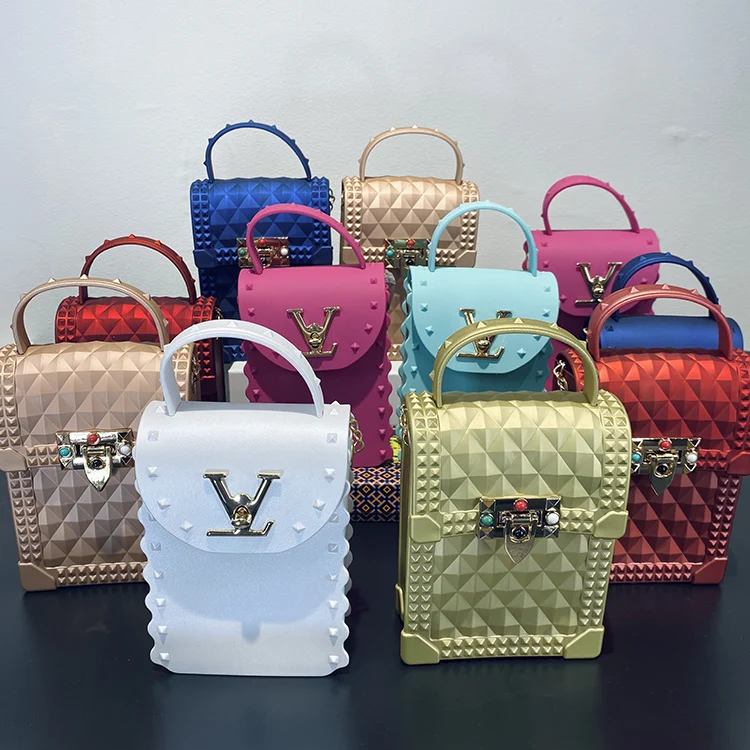 

2021 New Arrivals Women's Matte Shoulder Handbags Luxury Chain Bags Colorful PVC Jelly Purse, Customized color