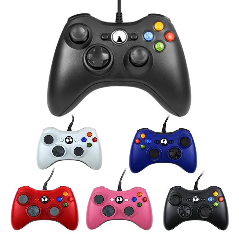 

USB Wired Controller Joypad For Xbox 360 Gamepad Control Handle For PC Win 7 / 8/10 Joystick Joypad, Black/red/white
