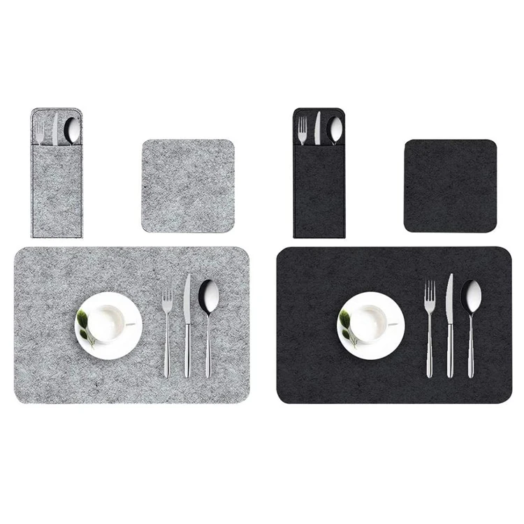 

Newest style best selling coaster set felt placemats for deak tabletop protection, Black or customized