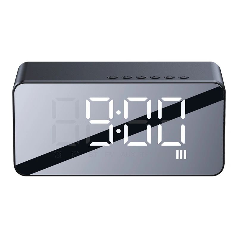 

USAMS 2021 Alarm Clock function mini wireless speaker Led Display with FM Radio TF card port