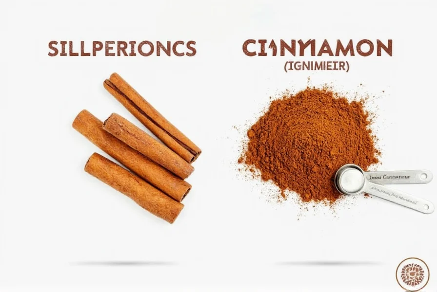 Comparison of Ceylon cinnamon sticks versus Cassia cinnamon powder with measuring spoons