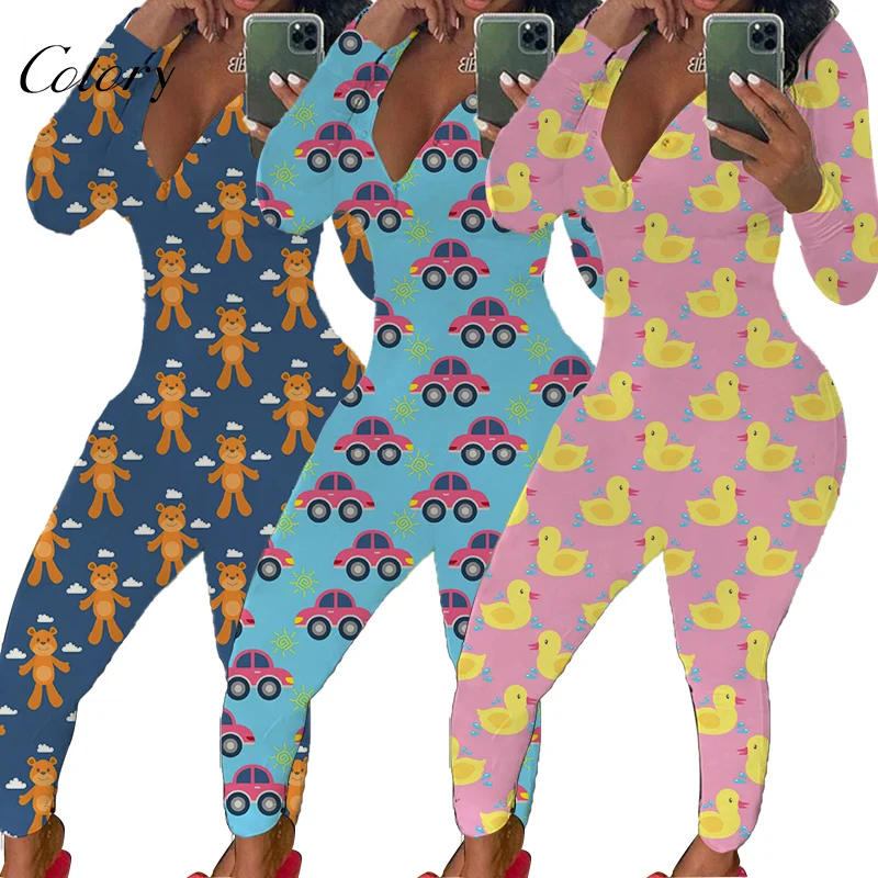 

Colory Character Printed Pajama Allover Print Shorts Ladies Pyjamas Tight, Picture shows