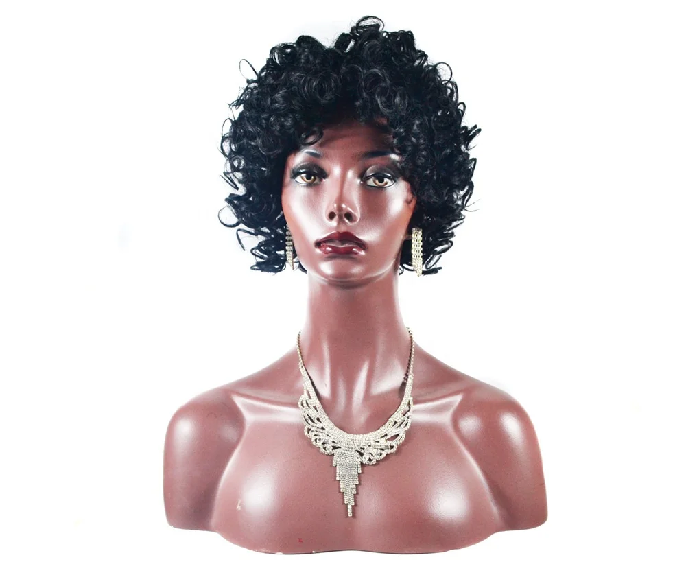 

Short Spring Curly Wig Women's Fashion Black Wig