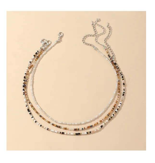 

2022 Bohemian Bead Necklace Jewely Chokers For Women Bead Set Clavicle Necklace Custom